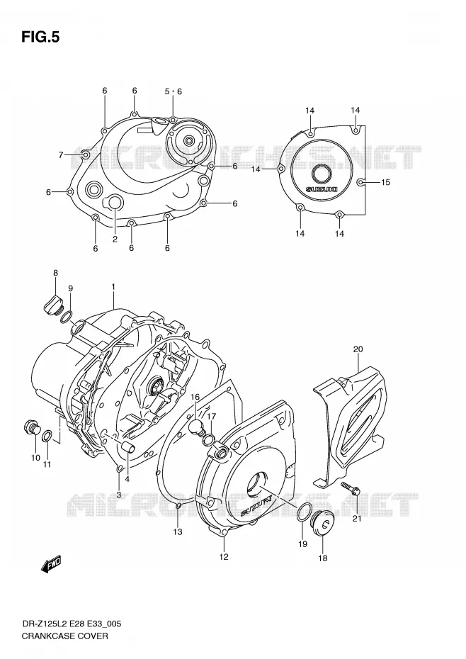CRANKCASE COVER Suzuki MOTO 125 DR-Z 2012  DR-Z125LL2(E28)
