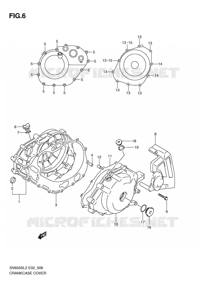 CRANKCASE COVER Suzuki MOTO 650 SV 2012  SV650SL2(E02)