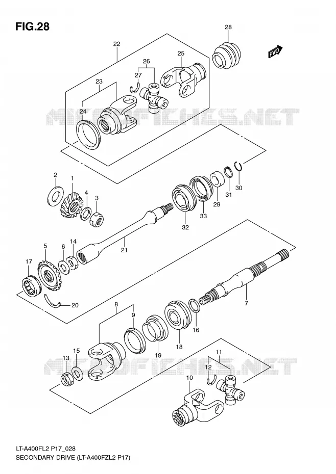 DRIVESHAFT (LT-A400FZL2 P17) Suzuki QUAD 400 KINGQUAD 2012  LT-A400FZL2(P17)