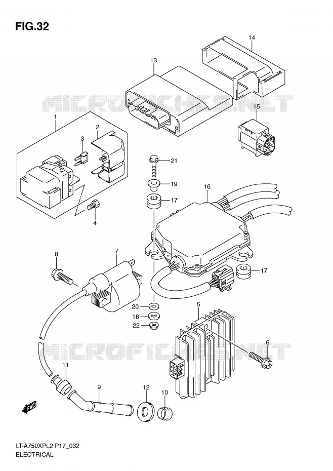 ELECTRICAL (LT-A750XPL2 P17) Suzuki QUAD 750 KINGQUAD 2012  LT-A750XPL2(P17)