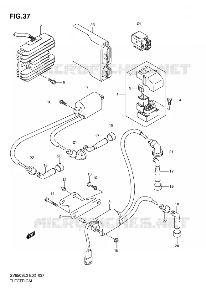 ELECTRICAL (SV650SAL2 E24) Suzuki MOTO 650 SV 2012  SV650SAL2(E02)