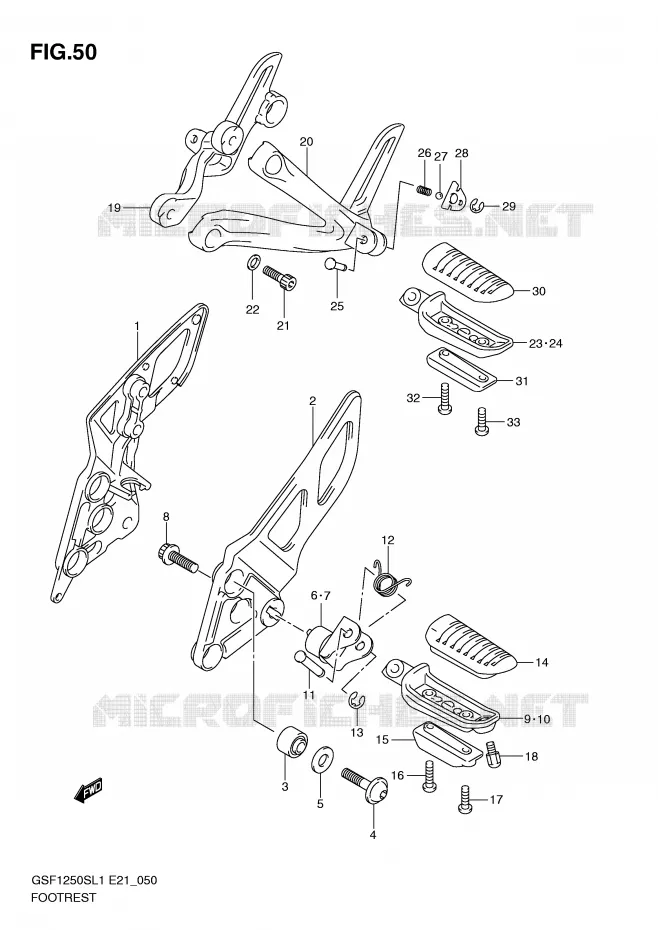 FOOTREST Suzuki MOTO 1250 BANDIT 2011  GSF1250SAL1(E21)