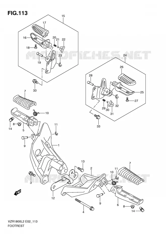 FOOTREST Suzuki MOTO 1800 INTRUDER 2012  VZR1800L2(E02)