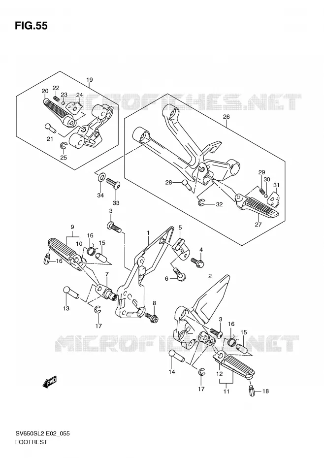 FOOTREST Suzuki MOTO 650 SV 2012  SV650SUL2(E02)