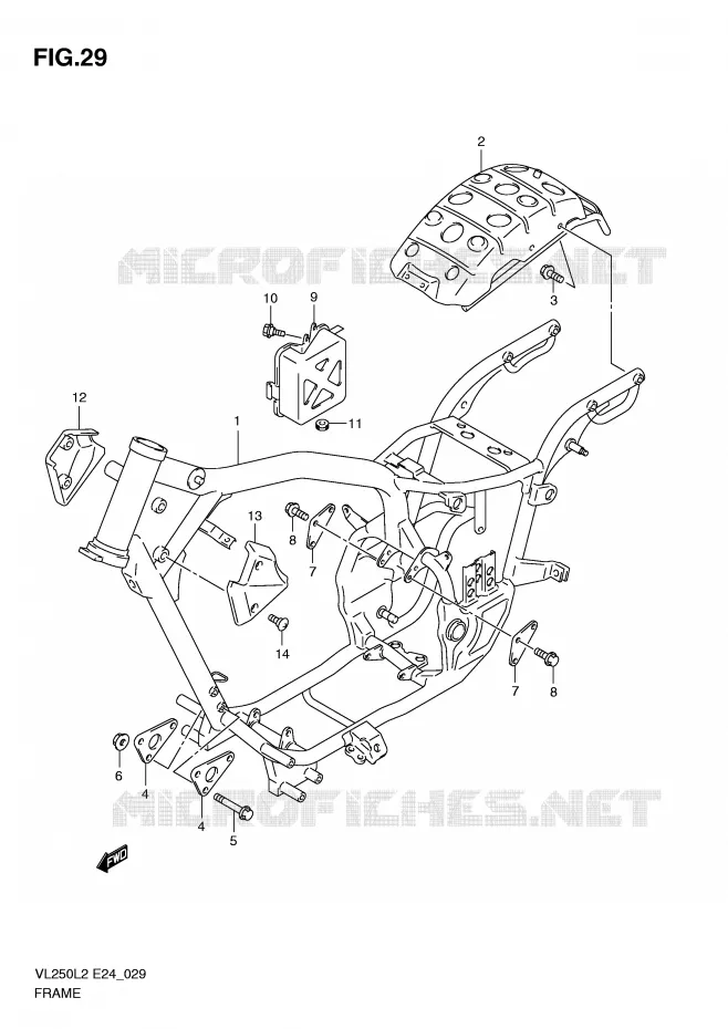 FRAME Suzuki MOTO 250 INTRUDER 2012  VL250L2(E24)