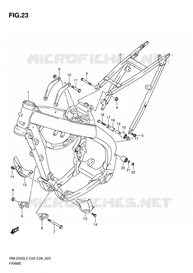 FRAME Suzuki MOTO 250 RM-Z 2012  RM-Z250L2(E03)