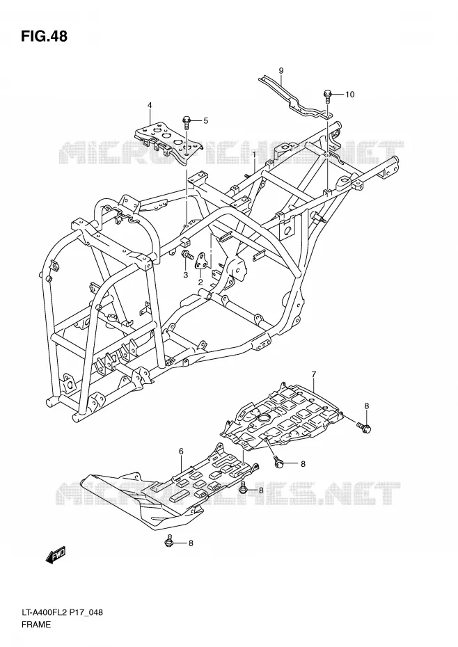 FRAME Suzuki QUAD 400 KINGQUAD 2012  LT-F400FZL2(P17)