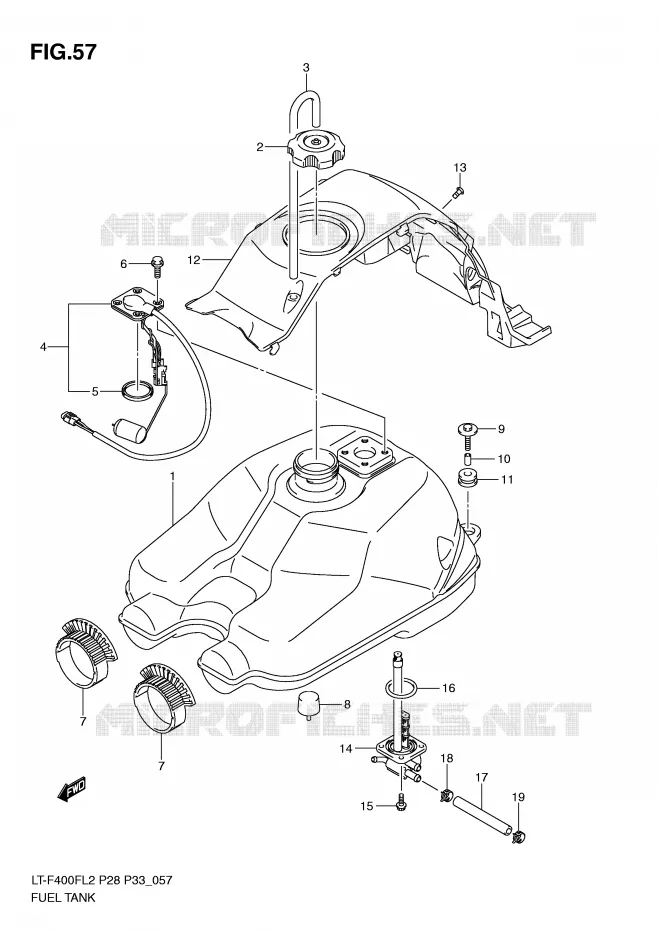 FUEL TANK Suzuki QUAD 400 KINGQUAD 2012  LT-F400FZL2(P28)