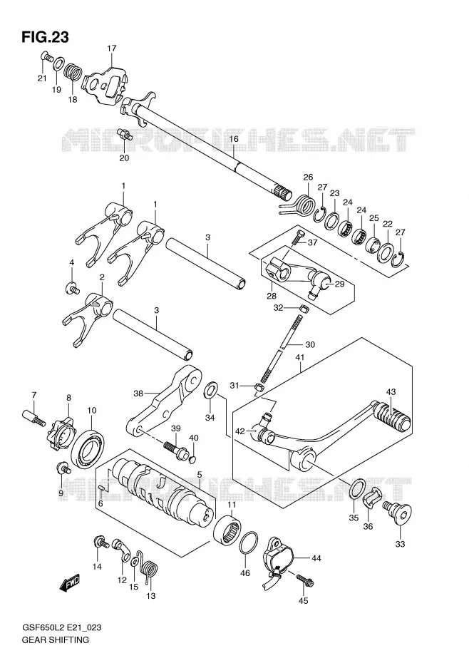 GEAR SHIFTING ASSY Suzuki MOTO 650 BANDIT 2012  GSF650AL2(E21)
