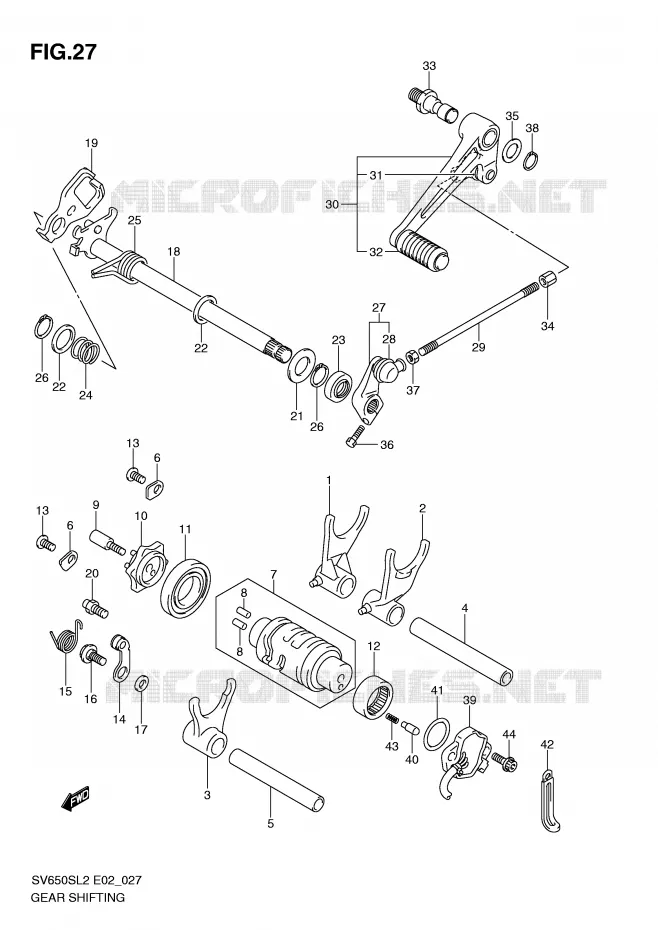 GEAR SHIFTING ASSY Suzuki MOTO 650 SV 2012  SV650SUL2(E02)
