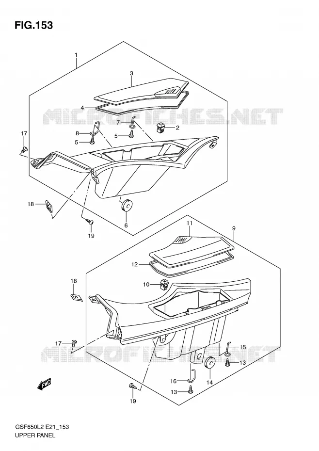 GLOVE BOX (GSF650SAL2 E21) Suzuki MOTO 650 BANDIT 2012  GSF650UL2(E21)