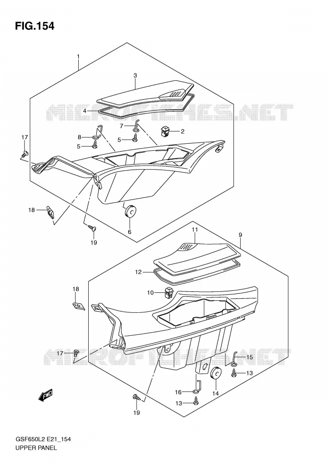 GLOVE BOX (GSF650SUAL2 E21) Suzuki MOTO 650 BANDIT 2012  GSF650SUAL2(E21)