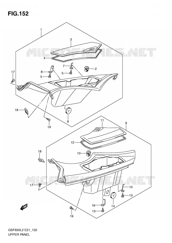 GLOVE BOX (GSF650SUL2 E21) Suzuki MOTO 650 BANDIT 2012  GSF650SL2(E21)