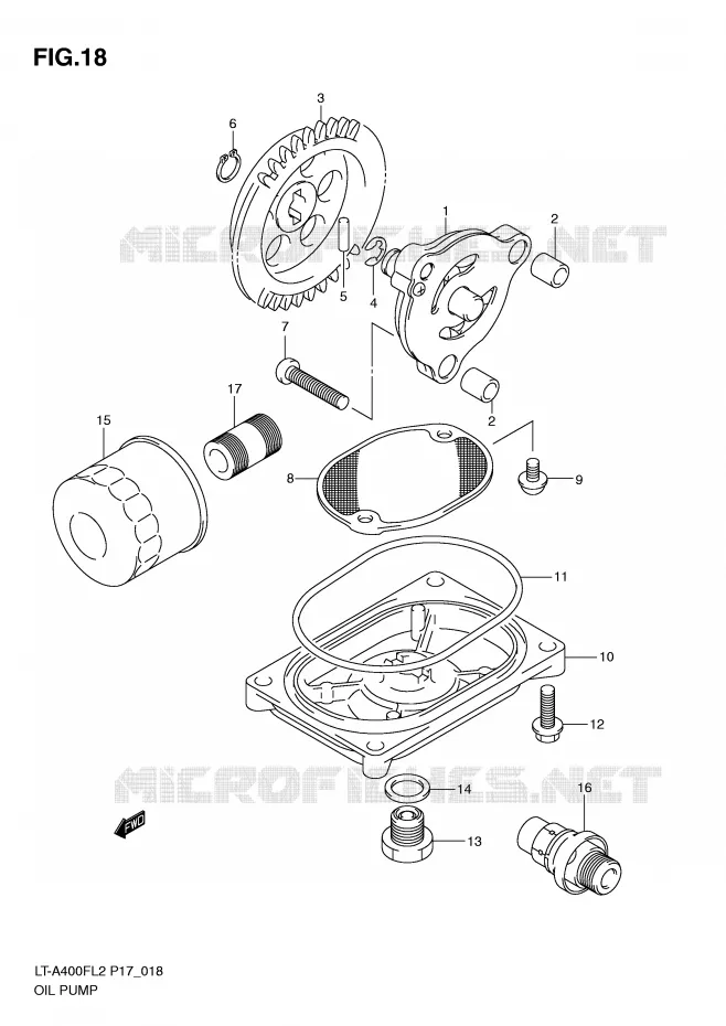 OIL PUMP Suzuki QUAD 400 KINGQUAD 2012  LT-F400L2(P17)