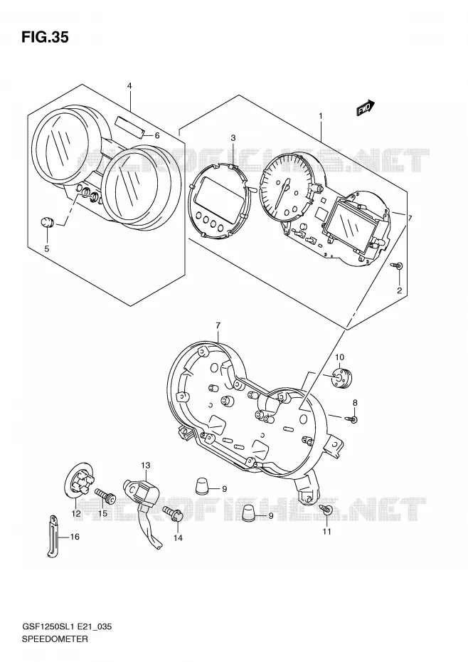 SPEEDOMETER (GSF1250SAL1 E21) Suzuki MOTO 1250 BANDIT 2012  GSF1250SAL1(E21)