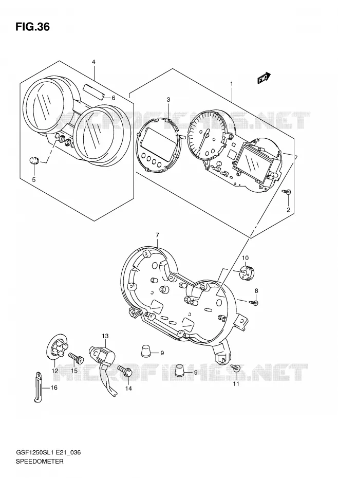SPEEDOMETER (GSF1250SAL1 E24) Suzuki MOTO 1250 BANDIT 2012  GSF1250SAL1(E21)