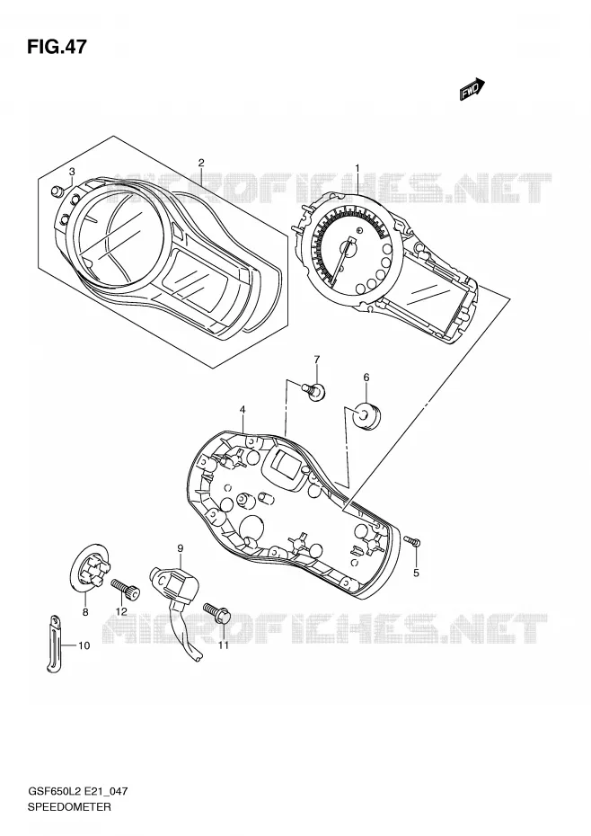 SPEEDOMETER (GSF650SUL2 E21) Suzuki MOTO 650 BANDIT 2014  GSF650SAL2(E21)