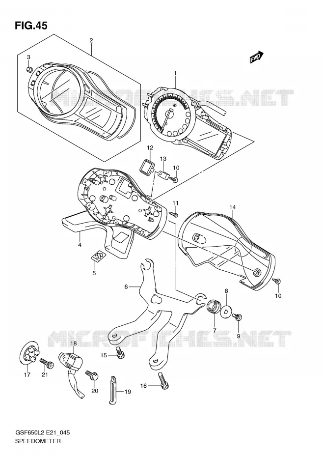 SPEEDOMETER (GSF650UAL2 E21) Suzuki MOTO 650 BANDIT 2012  GSF650L2(E21)