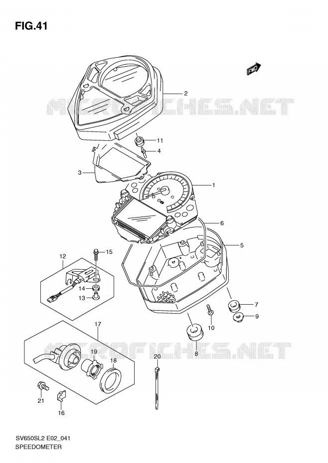 SPEEDOMETER (SV650SAL2 E24) Suzuki MOTO 650 SV 2012  SV650SUL2(E02)