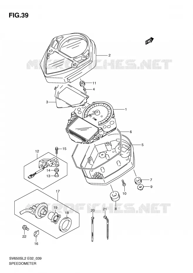 SPEEDOMETER (SV650SL2 E24) Suzuki MOTO 650 SV 2012  SV650SAL2(E02)