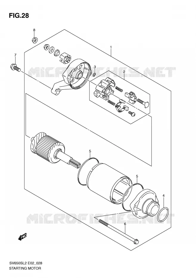 STARTER MOTOR Suzuki MOTO 650 SV 2012  SV650SAL2(E02)