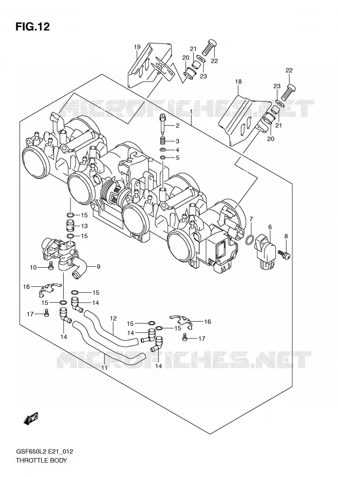 THROTTLE BODY Suzuki MOTO 650 BANDIT 2012  GSF650UA L2