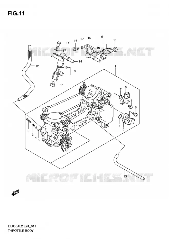 THROTTLE BODY Suzuki MOTO 650 V-STROM 2012  DL650AL2(E24)