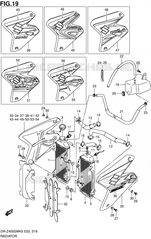RADIATOR Suzuki MOTO 400 DR-Z 2006  DR-Z400SMK6(E19)