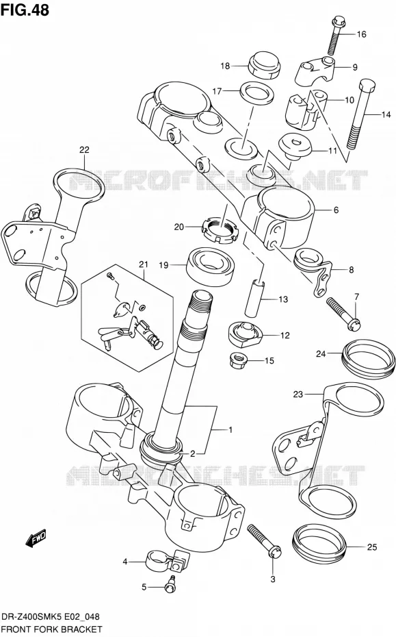 STEERING STEM (MODEL K5/K6) Suzuki MOTO 400 DR-Z 2006  DR-Z400SMK6(E19)