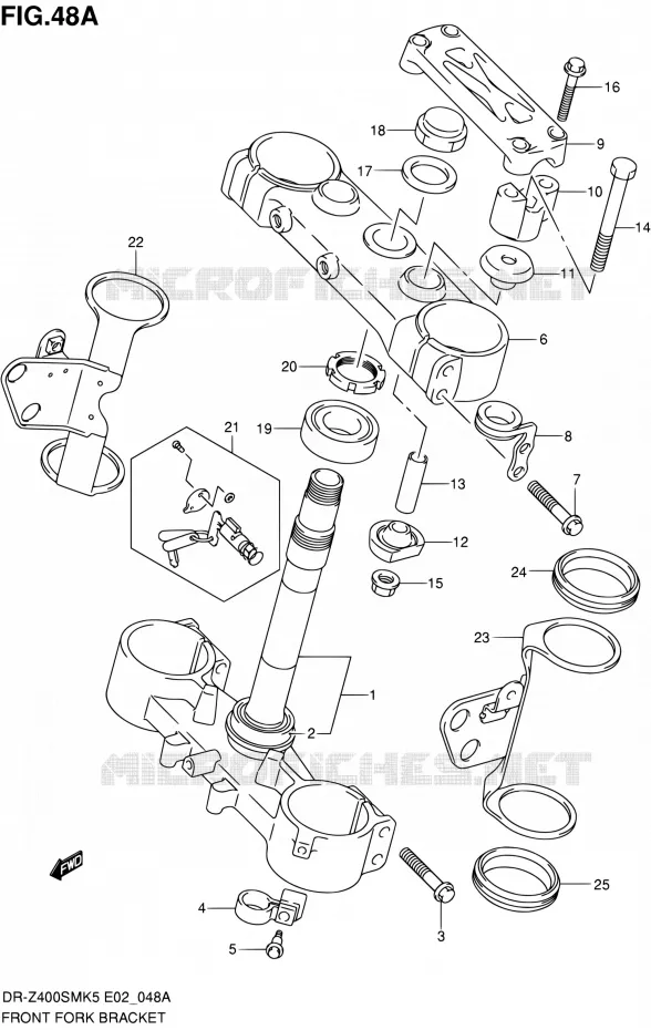 STEERING STEM (MODEL K7/K8/K9) Suzuki MOTO 400 DR-Z 2007  DR-Z400SMK7(E19)