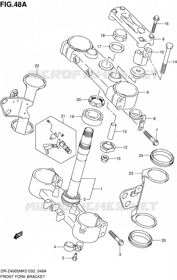 STEERING STEM (MODEL K7/K8/K9) Suzuki MOTO 400 DR-Z 2007  DR-Z400SMK7(E24)