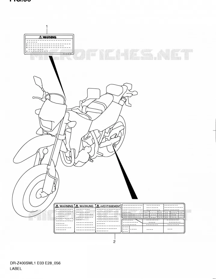 LABEL (DR-Z400SML1 E28) Suzuki MOTO 400 DR-Z 2011  DR-Z400SM L1 (E03,E28,E33)