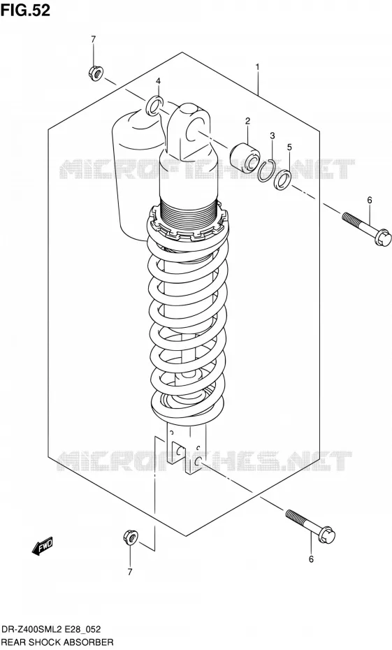 REAR DAMPER Suzuki MOTO 400 DR-Z 2012  DR-Z400SM L2 (E03,E28,E33)