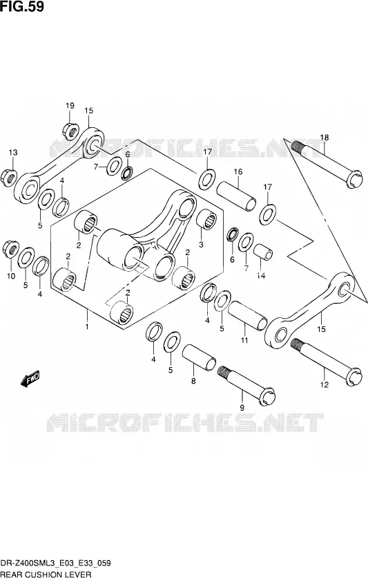 SHOCK ABSORBER LINKAGE Suzuki MOTO 400 DR-Z 2013  DR-Z400SM L3 (E03,E28,E33)