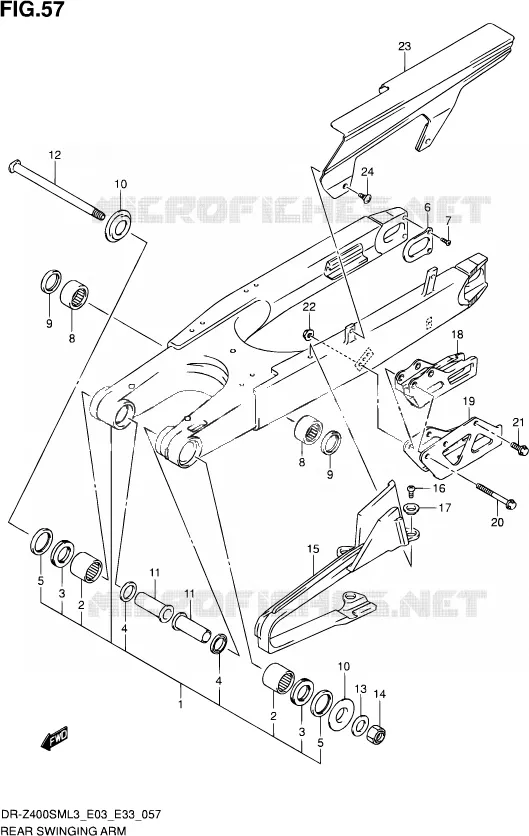 SWINGARM Suzuki MOTO 400 DR-Z 2013  DR-Z400SM L3 (E03,E28,E33)