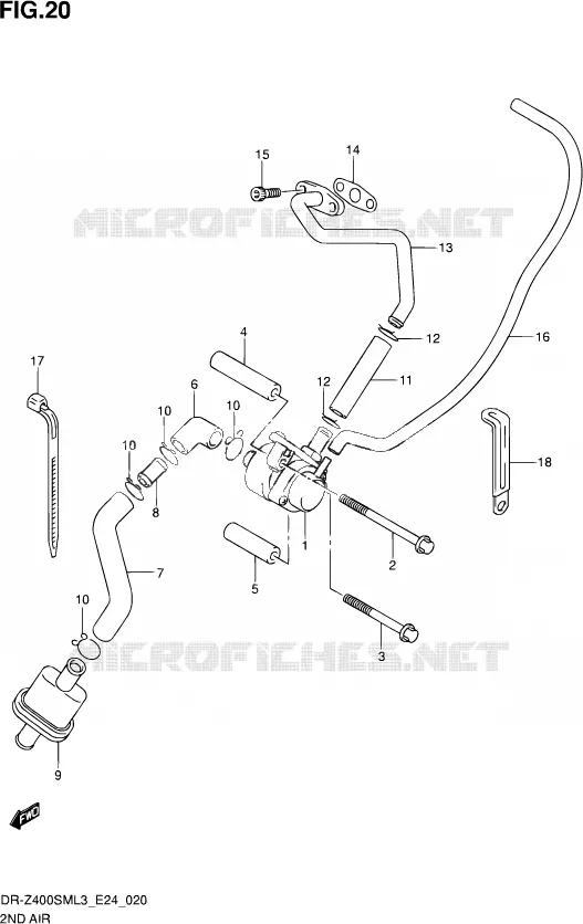 ANTI POLLUTION SYSTEM Suzuki MOTO 400 DR-Z 2013  DR-Z400SM L3 (E24)