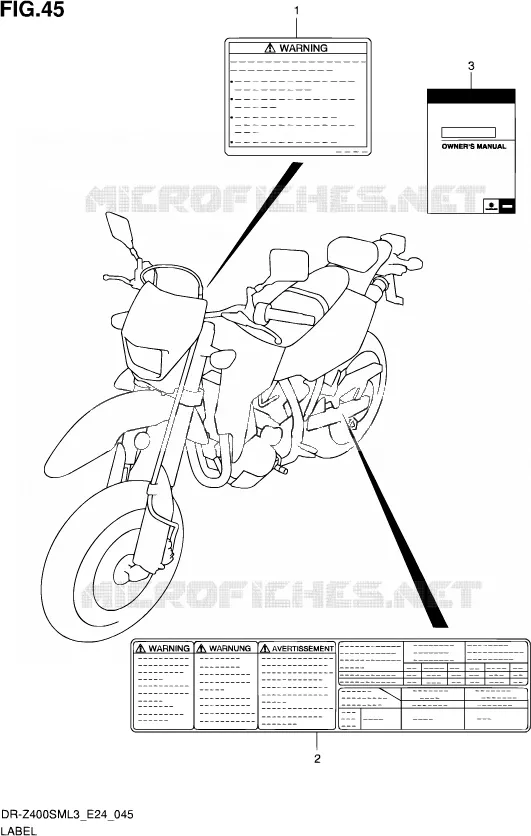 LABEL Suzuki MOTO 400 DR-Z 2013  DR-Z400SM L3 (E24)