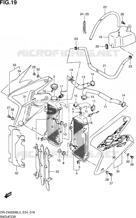 RADIATOR Suzuki MOTO 400 DR-Z 2013  DR-Z400SM L3 (E24)