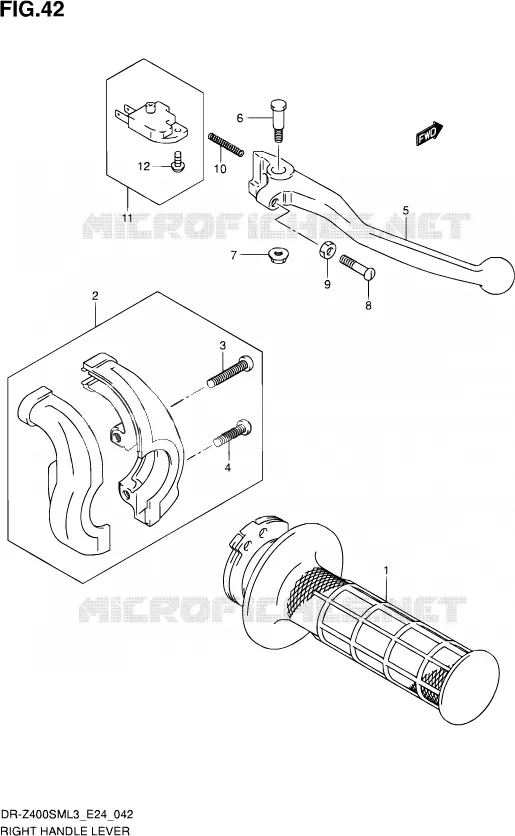 RIGHT LEVER Suzuki MOTO 400 DR-Z 2013  DR-Z400SM L3 (E24)