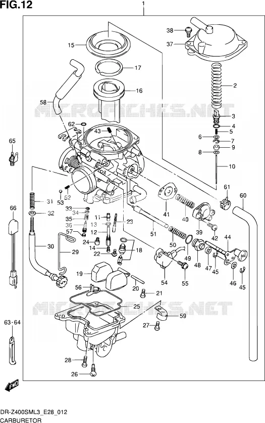 CARBURETOR Suzuki MOTO 400 DR-Z 2013  DR-Z400SM L3 (E28)