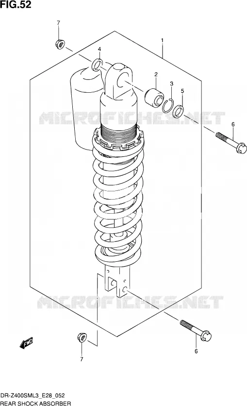 REAR DAMPER Suzuki MOTO 400 DR-Z 2013  DR-Z400SM L3 (E28)