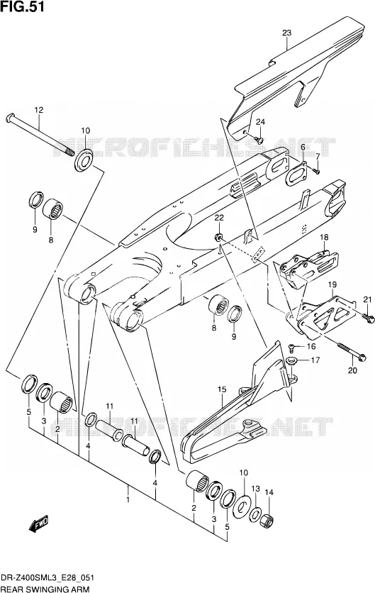 SWINGARM Suzuki MOTO 400 DR-Z 2013  DR-Z400SM L3 (E28)