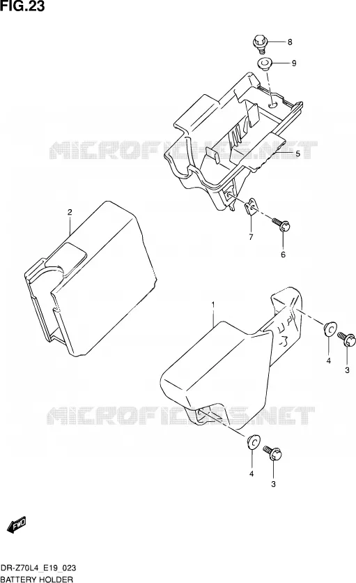 BATTERY BOX - TOOLS Suzuki MOTO 70 DR-Z 2015  DR-Z70 L4 (E19)