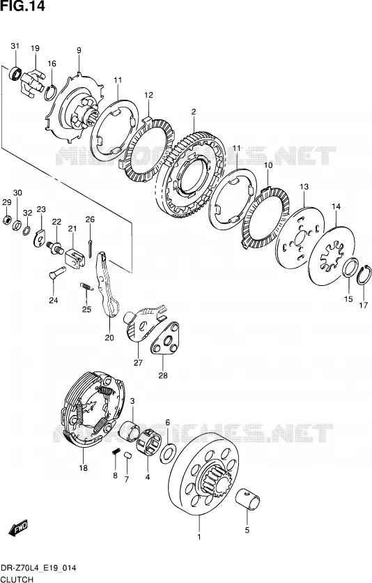 CLUTCH Suzuki MOTO 70 DR-Z 2015  DR-Z70 L4 (E19)