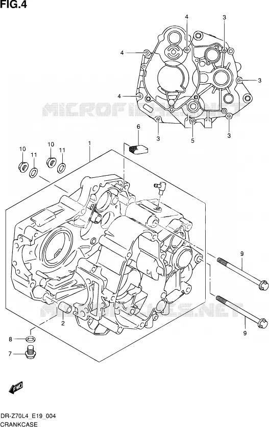 CRACKCASE COVER Suzuki MOTO 70 DR-Z 2015  DR-Z70 L4 (E19)