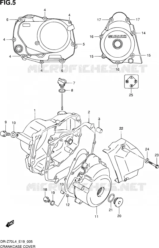 CRACKCASE COVER Suzuki MOTO 70 DR-Z 2015  DR-Z70 L4 (E19)