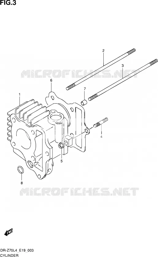 CYLINDER Suzuki MOTO 70 DR-Z 2014  DR-Z70 L4 (E19)