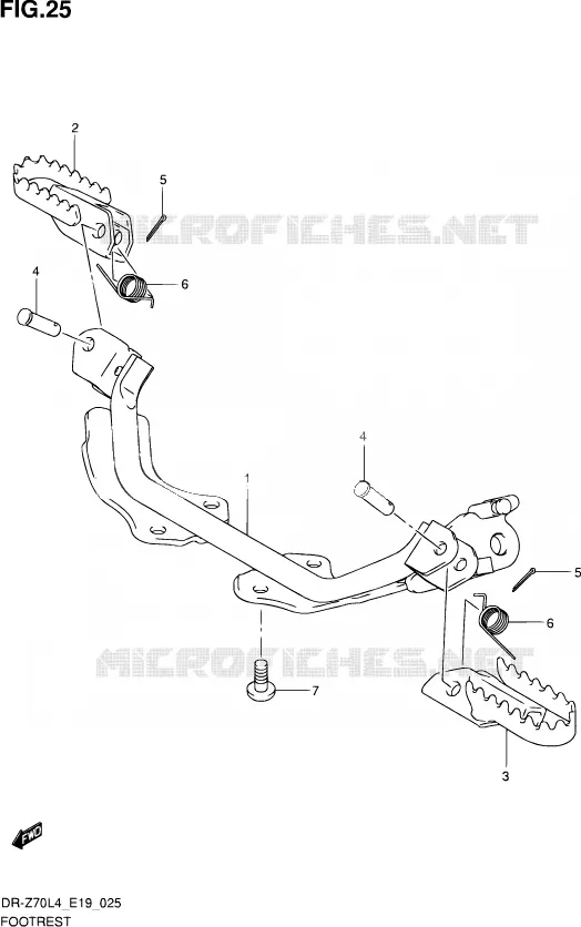 FOOTREST Suzuki MOTO 70 DR-Z 2014  DR-Z70 L4 (E19)