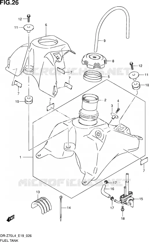 FUEL TANK Suzuki MOTO 70 DR-Z 2015  DR-Z70 L4 (E19)
