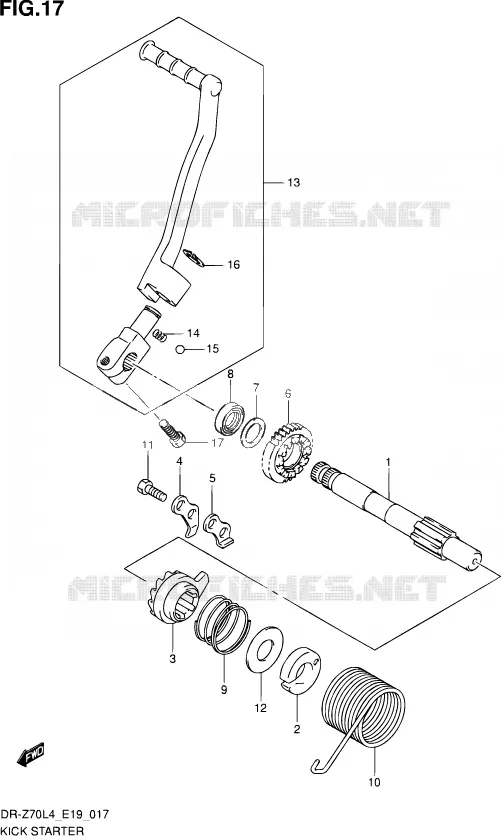 KICK STARTER Suzuki MOTO 70 DR-Z 2015  DR-Z70 L4 (E19)